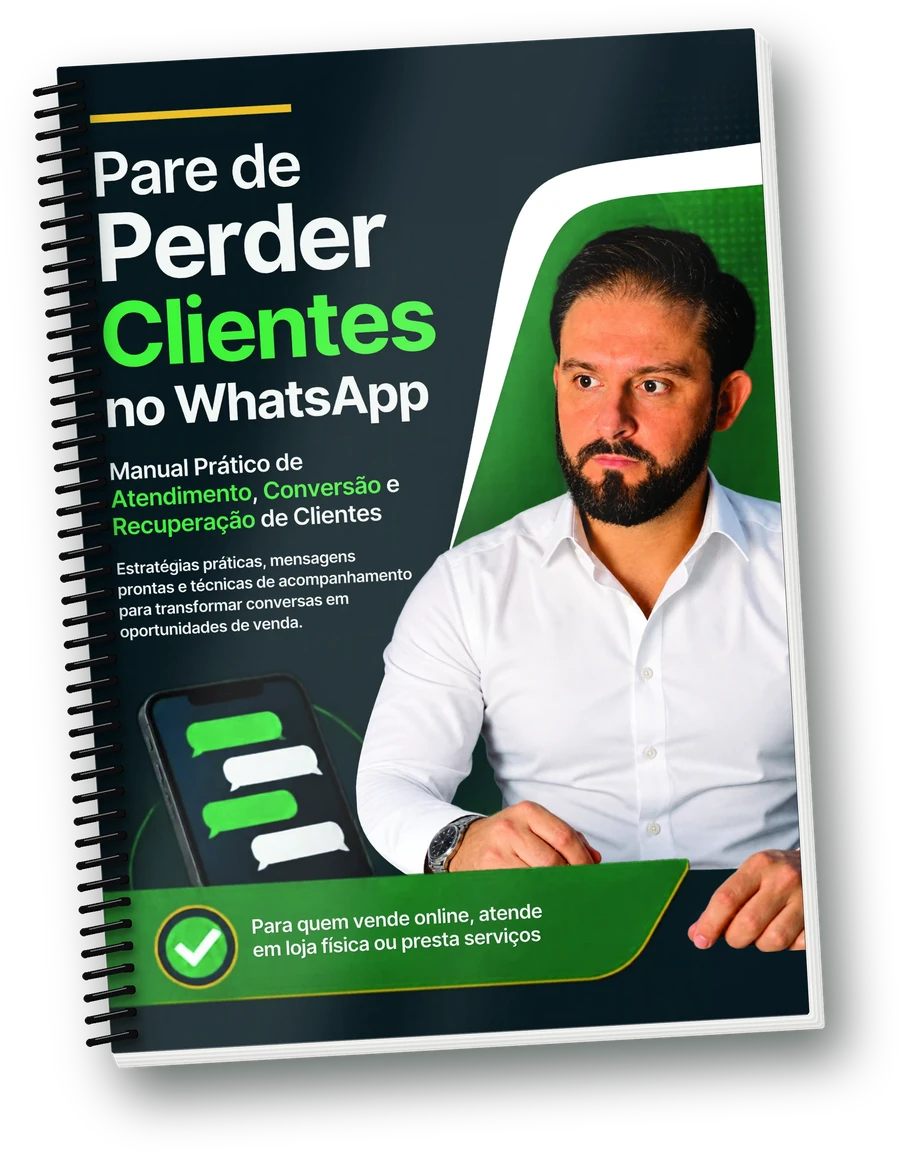 Manual Pare de Perder Clientes no WhatsApp impresso e encadernado com espiral preto